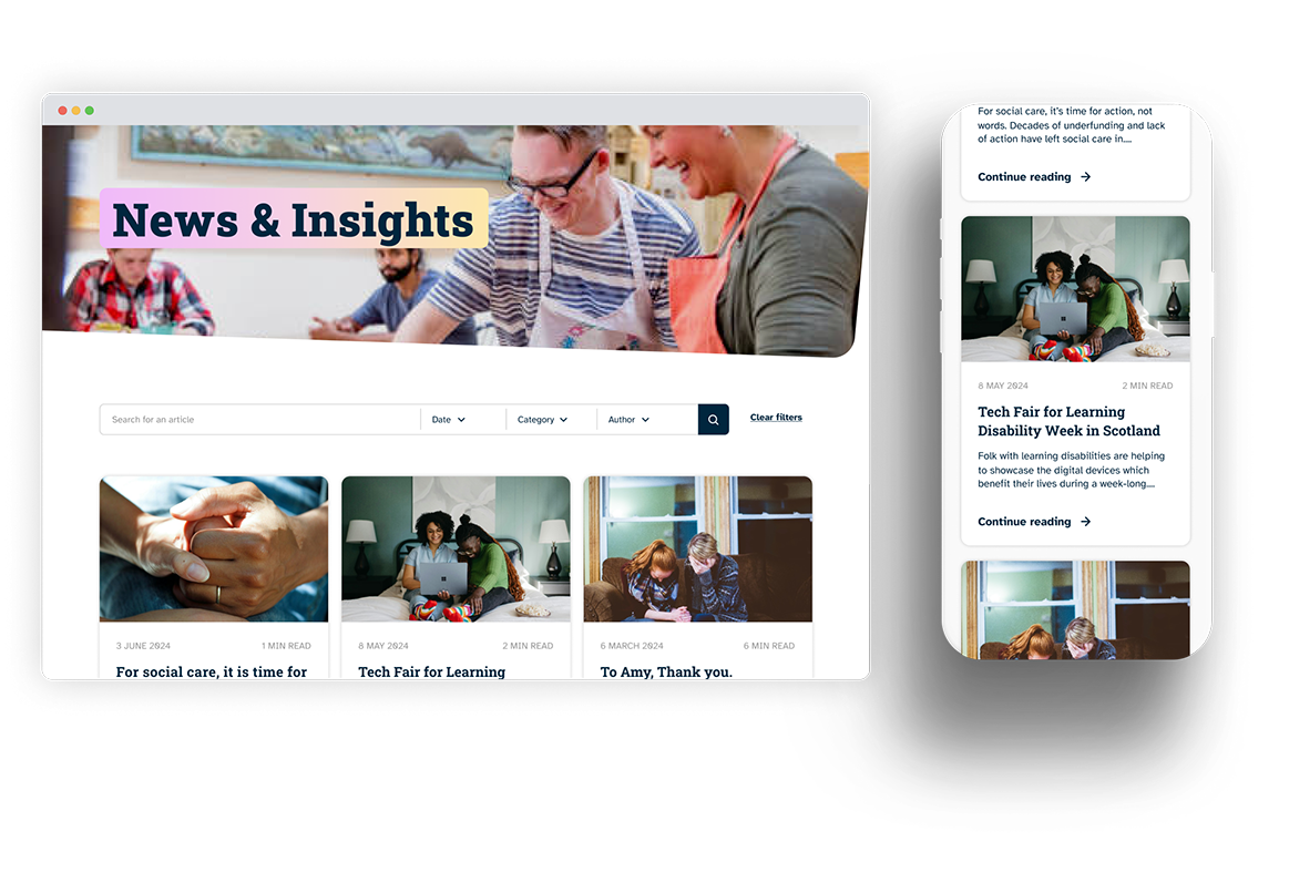 The Affinity Trust site shown on both desktop and mobile